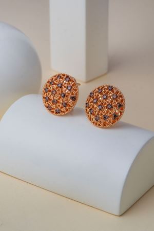 14 Ayar Rose Altın Taşlı Fantezi Küpe