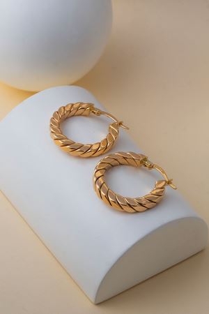 14 Ayar Altın Burgu Model Halka Küpe