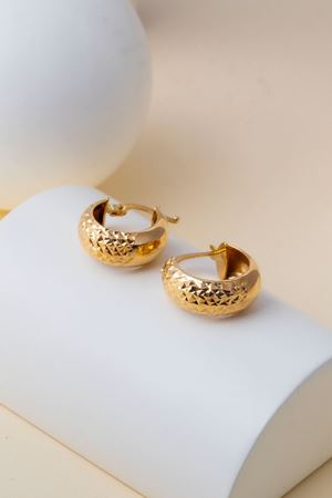 14 Ayar Altın Kalemli Halka Küpe