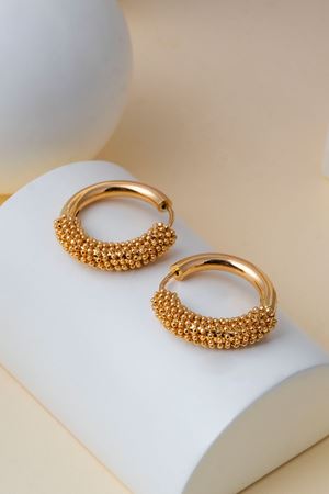 14 Ayar Altın Örgü Desen Halka Küpe