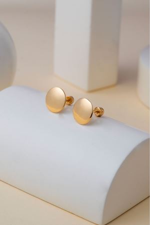 14 Ayar Altın Yuvarlak Vidalı Küpe