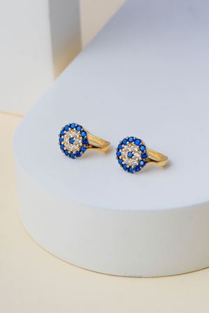 14 Ayar Sarı Altın Nazar Çocuk Küpe