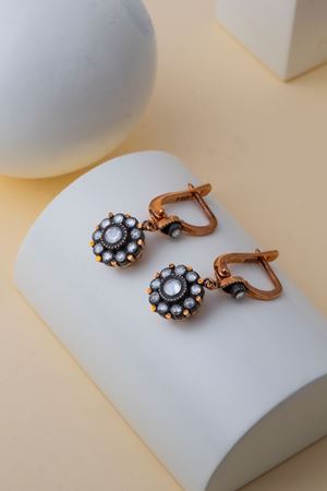 0,46 Carat Elmas Taşlı Gül Küpe