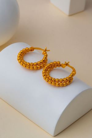 22 Ayar Altın Toplu Halka Küpe