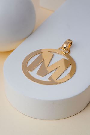 14 Ayar Altın M Harf Kolye Ucu