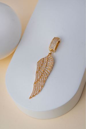 14 Ayar Altın Taşlı Kanat Kolye Ucu