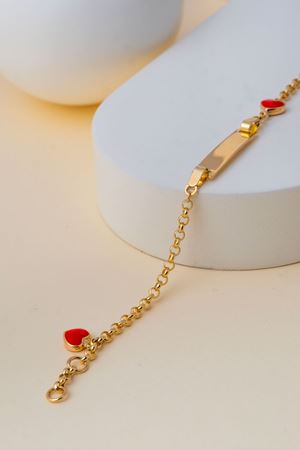 14 Ayar Altın Sallamalı Kalpli Çocuk Künyesi