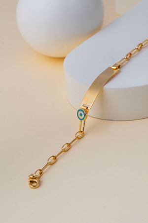 14 Ayar Altın Nazar Detaylı Çocuk Künyesi