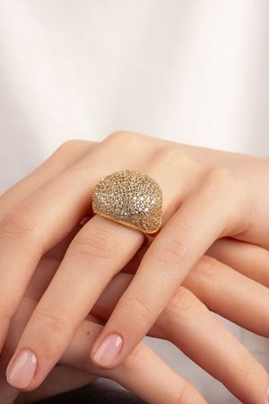 14 Ayar Altın Full Taşlı Fantezi Yüzük