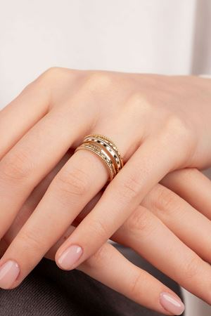 14 Ayar Altın Çoklu Fantezi Yüzük