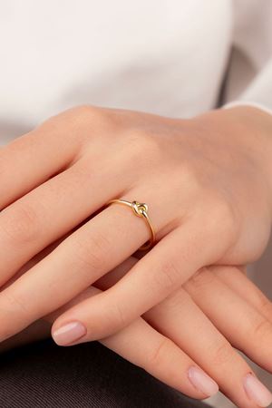 14 Ayar Altın Taşsız Küçük Düğüm Model Yüzük