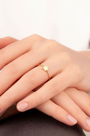 14 Ayar Altın Taşsız Yıldız Model İnce Yüzük