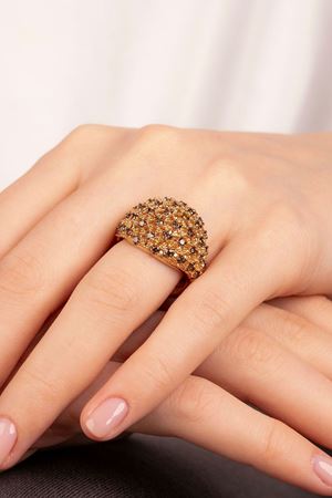 14 Ayar Rose Altın Büyük Gösterişli Yüzük