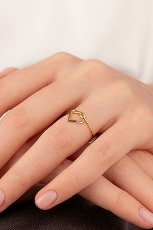 14 Ayar Altın Düğümlü Kalp Yüzük