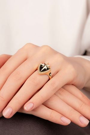 14 Ayar Altın Kalkan Model Tasarım Yüzük