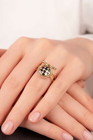 ROBERTO BRAVO T287 Pied De Poule Yüzük