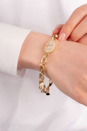 14 Ayar Altın Beyaz Kutup Yıldızı Sallantılı Bileklik