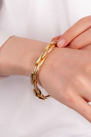 14 Ayar Sarı Altın Tasarım Bileklik