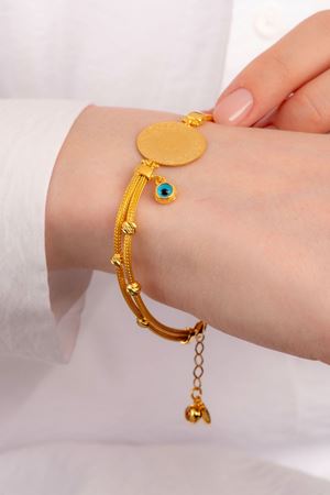 14 Ayar Altın Toplu Nazar Çeyrek Bileklik