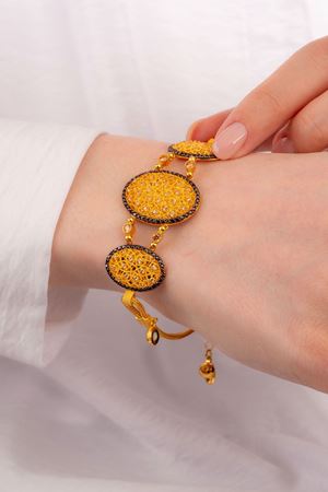 14 Ayar Oval Yadigar Koleksiyon Nazarlı Bileklik