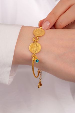 14 Ayar Altın 2'Li Çeyrek Reşat Bileklik