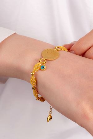 14 Ayar Bereket Koleksiyon Çeyrek Altınlı Bileklik