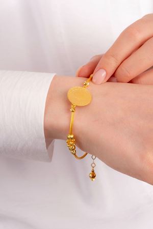 14 Ayar Altın Toplu İnce Çeyrekli Bileklik