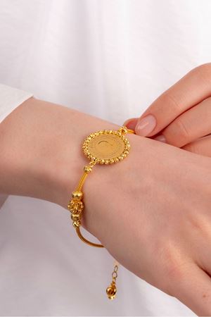 14 Ayar Altın Küçük Toplu Çeyrekli Bileklik