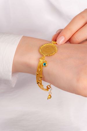 14 Ayar Altın Küp Model Çeyrekli Bileklik