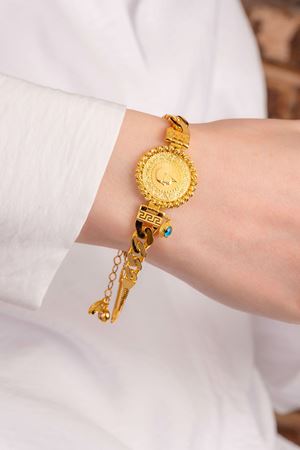 14 Ayar Altın Gurmet Model Çeyrekli Bileklik