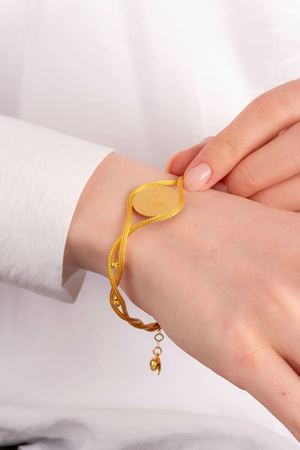 14 Ayar Burgu Toplu Çeyrek Altınlı Bileklik