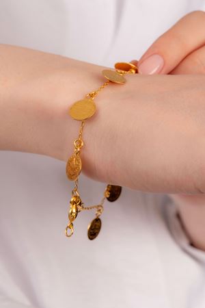 22 Ayar Altın Tuğra Sallantılı Bileklik