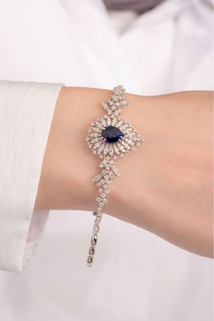 4,39 Carat Pırlanta Safir Taşlı Bileklik