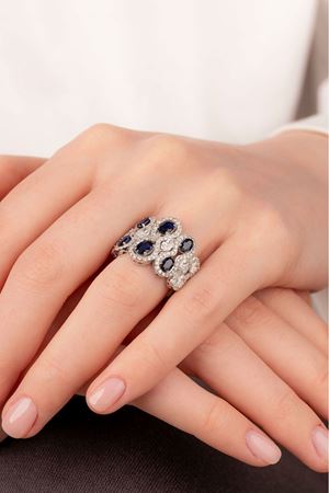 3,91 Carat Pırlanta Safir Taşlı Yüzük