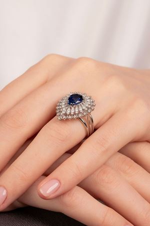 3,17 Carat Pırlanta Safir Taşlı Yüzük