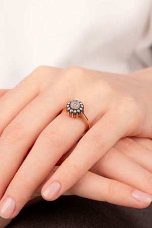 0,20 Carat Elmas Baget Yüzük