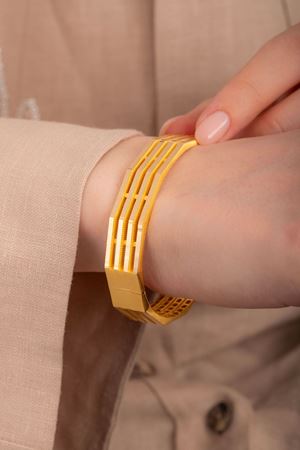 14 Ayar Altın Köşeli Ajda Model Bilezik