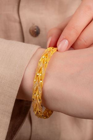 14 Ayar Altın Örgü Bereket Koleksiyon Bilezik