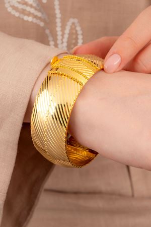 14 Ayar Altın Kalın Kalemli Bilezik