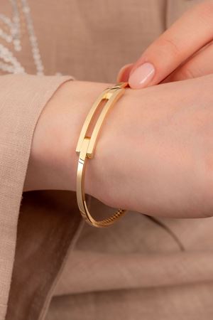 14 Ayar Altın 2 Sıra Kaburga Model Bilezik