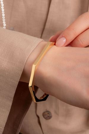 14 Ayar Altın Altıgen Model Fantezi Bilezik