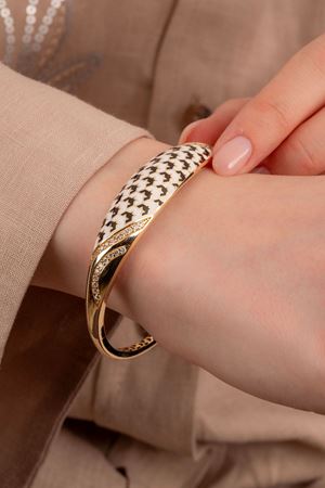 14 Ayar Altın Kaz Ayağı Model Tasarım Bilezik