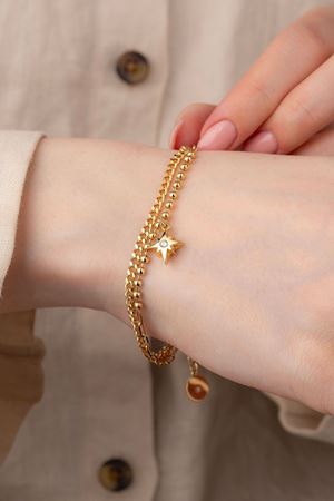 14 Ayar Altın Sallantılı Kutup Yıldızı Bileklik