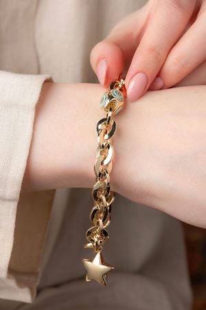 14 Ayar Altın Yıldız Sallantılı Gösterişli Bileklik