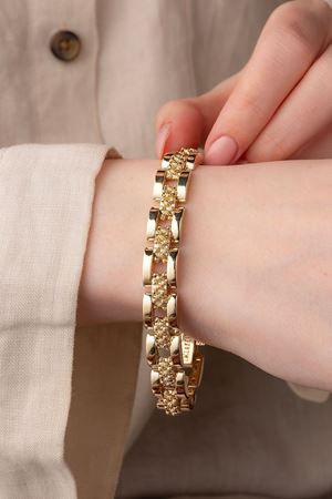 14 Ayar Altın Toplarla Sıralı Fantezi Bileklik