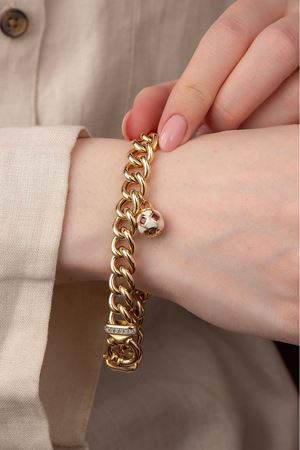 14 Ayar Altın Tek Top Sallantılı Tasarım Bileklik