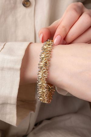 14 Ayar Altın Üç Renkli Tasarım Burgu Bileklik