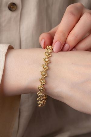 14 Ayar Altın Toplarla Sarılı İnce Bileklik