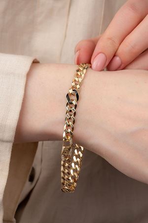 14 Ayar Altın Siyah Mineli Gurmet Bileklik