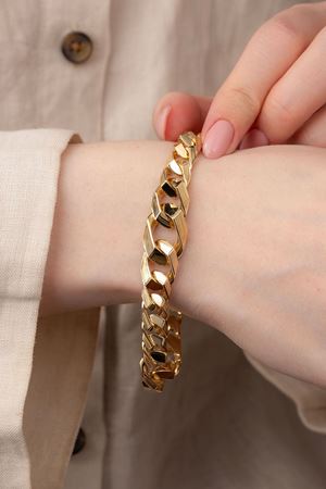 14 Ayar Altın 9 Mm Kalemli Göz Alıcı Gurmet Bileklik